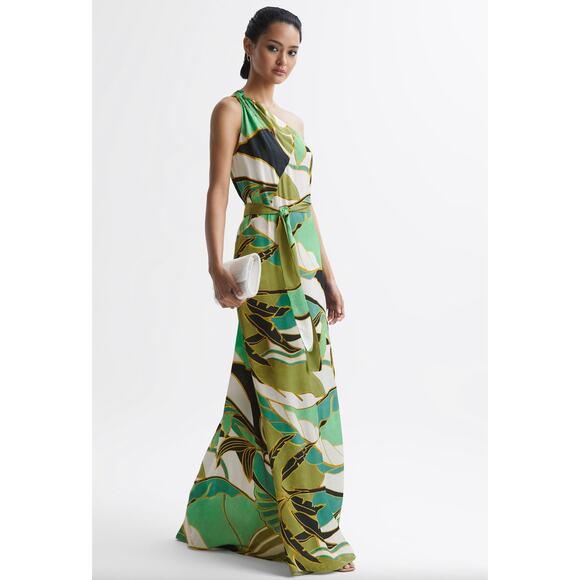 REISS Jungle Print Maxi Dress in Green - Picture 10 of 11